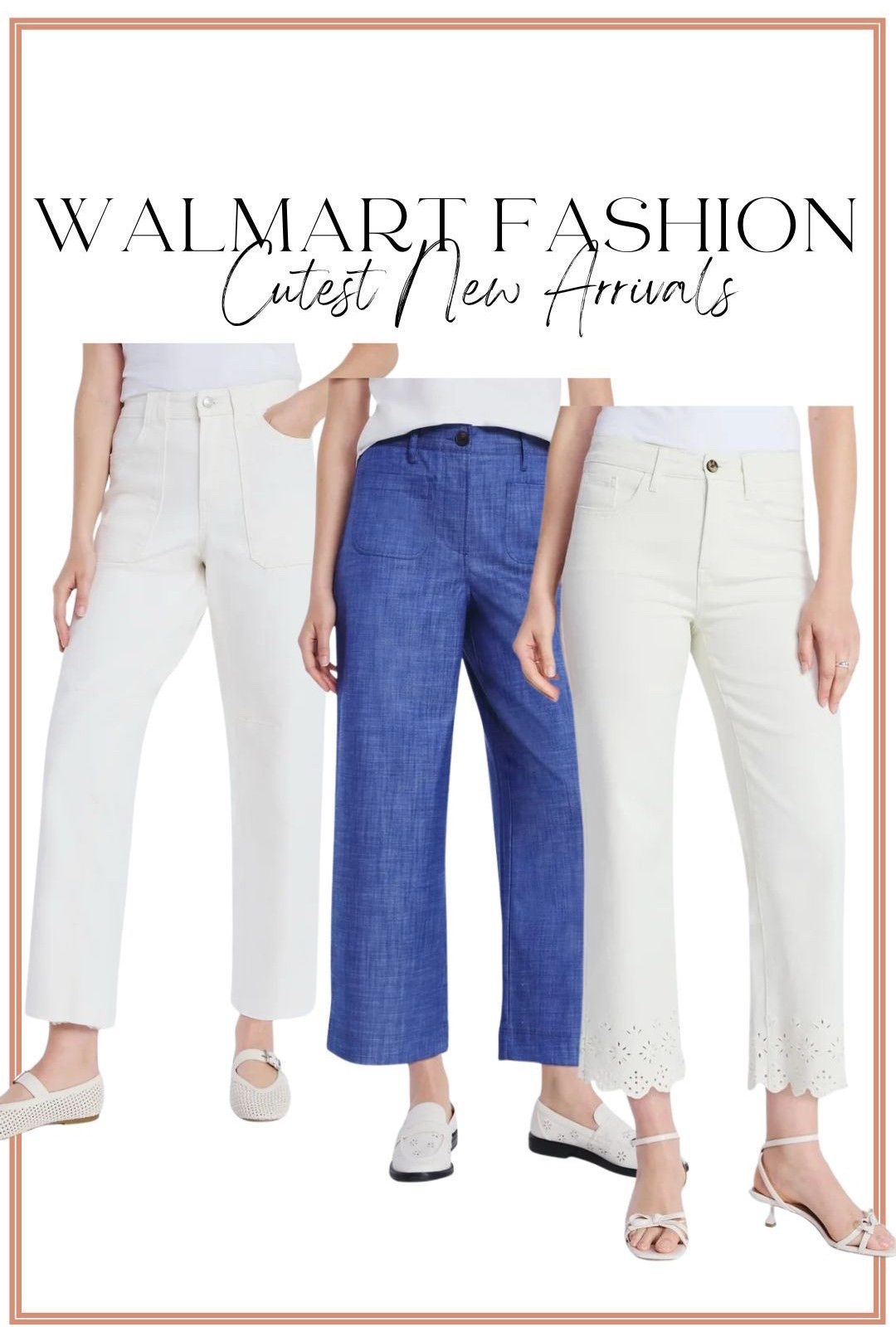 Walmart spring bottoms are so good right now 🤍💙 If you’re refreshing your wardrobe, these new trousers and cropped pants are such elevated basics.

Loving:
• wide leg cream pants
• tailored blue trousers
• scalloped hem white pants
• polished neutral staples

These are perfect for workwear, teacher outfits, spring events, or dressing up your everyday basics. They pair beautifully with all the new Walmart tops and lightweight sweaters this season.

Affordable, flattering, and classic — Walmart fashion is winning again.

#WalmartStyle #WalmartFashionFinds #SpringWardrobe #WorkwearStyle #TeacherOutfits #WideLegPants #AffordableFashion #SpringOutfits #ClassicStyle #BudgetFriendlyFinds
