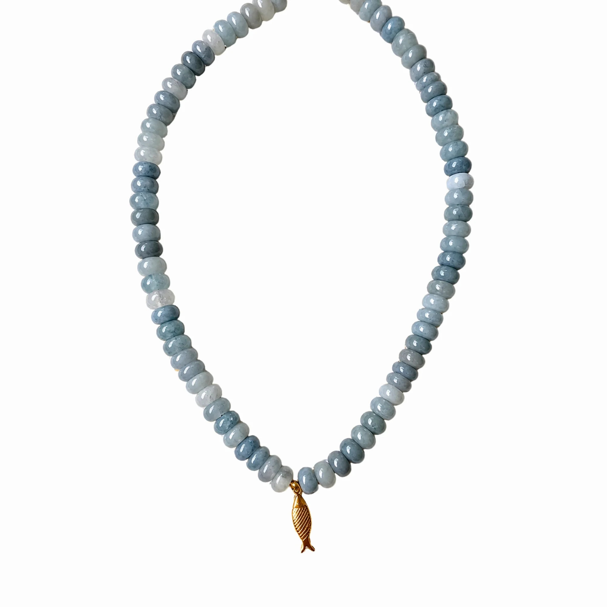 Light Blue Fish Beaded Necklace | Sea Marie Designs