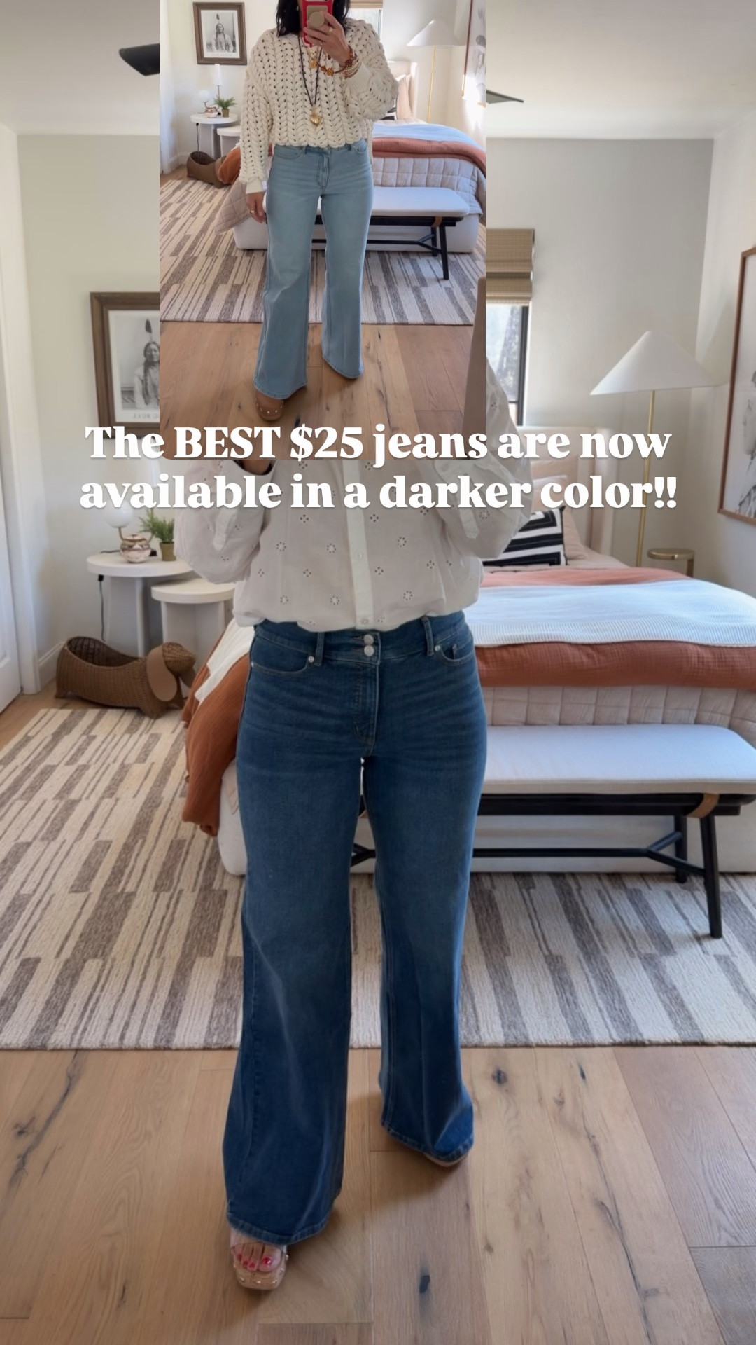 These $25 jeans are amazing!! I’m a size 8 and bought the size 8. If you are between sizes be sure to size down. So cute, comfortable, stretchy, and SO flattering! The darker color is Pharoah and the lighter color is Light Indigo. 

#LTKTravel #LTKOver40 #LTKWorkwear