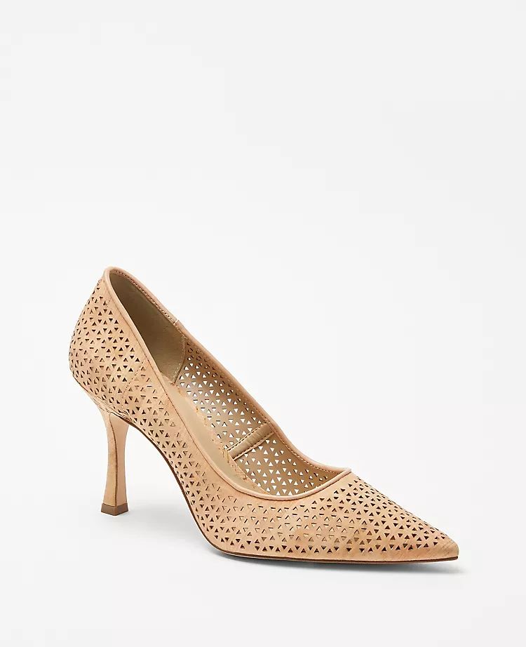 Perforated Cork Mila Pumps | Ann Taylor (US)