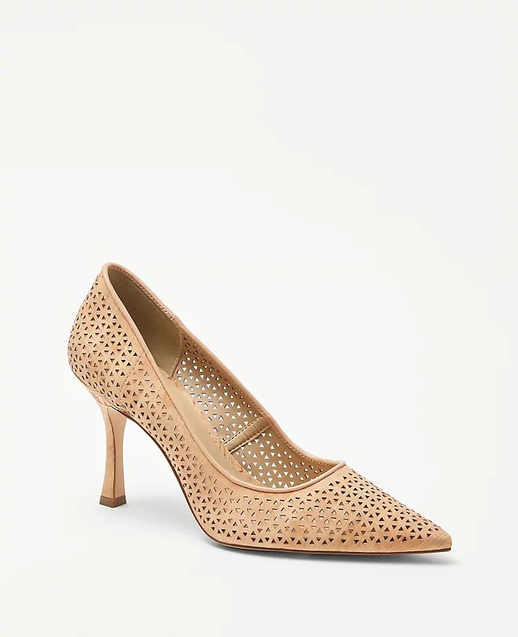 Perforated Cork Mila Pumps | Ann Taylor (US)