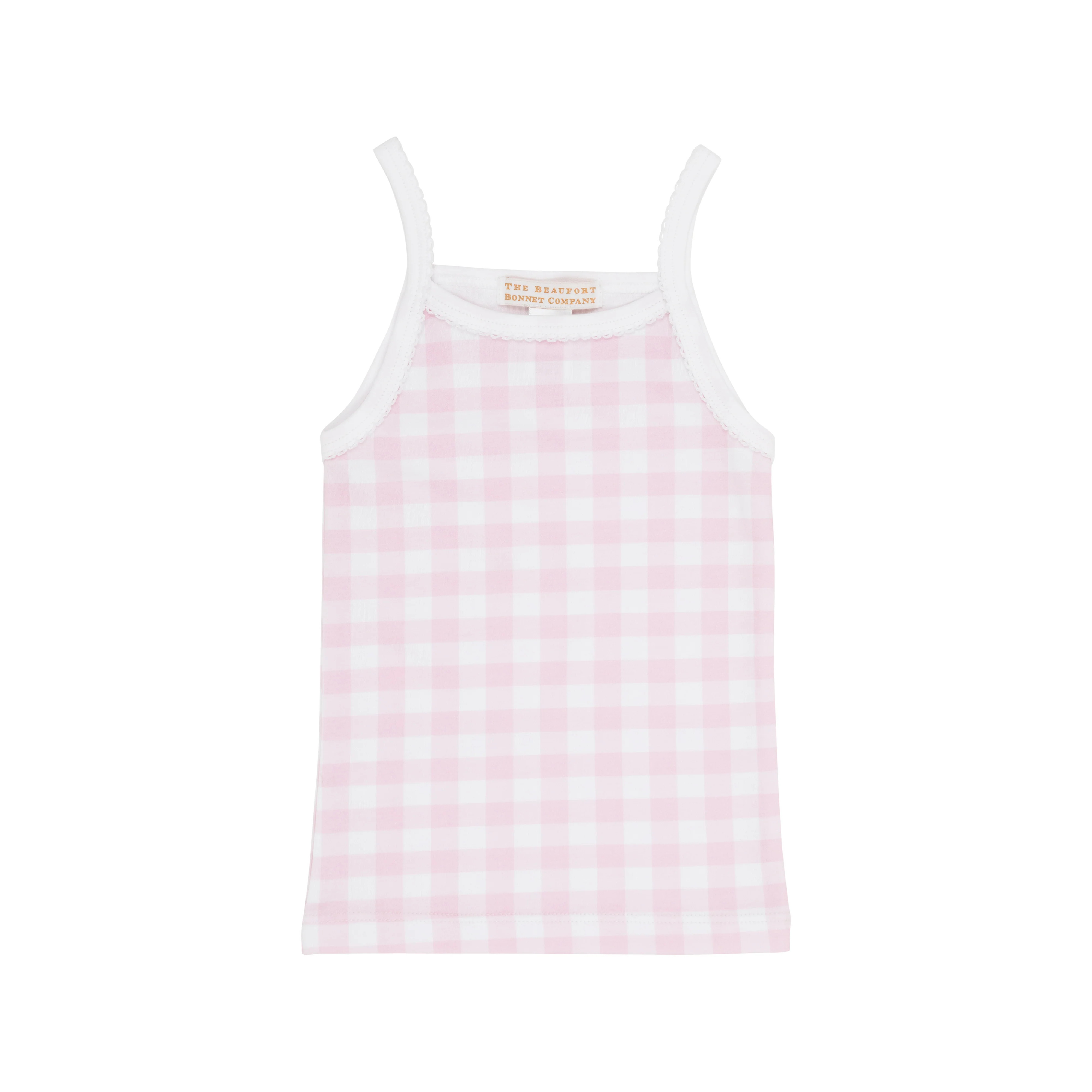 Caroline Camisole - Palm Beach Pink Gingham with Worth Avenue White | The Beaufort Bonnet Company