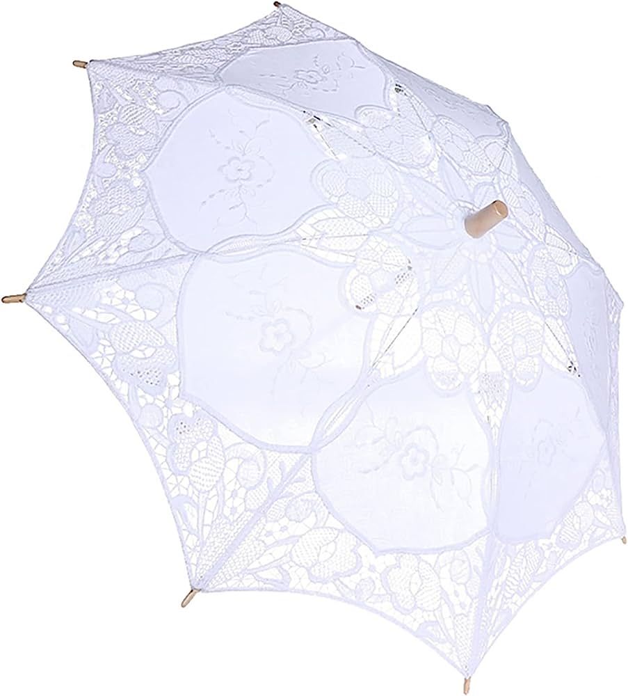 Marhynchus Lace Umbrella Parasol Sun with Wooden Handle Lady Wedding Party Bridal Umbrella for Ph... | Amazon (CA)