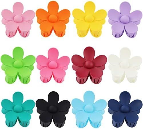 Tyfthui 12 Pieces Flower Hair Claw Clips, Large Daisy Claw Clips Matte Big Cute Hair Clips For Wo... | Amazon (US)