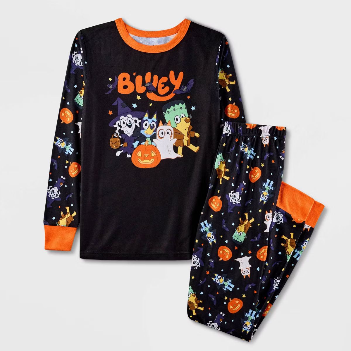 Kids' Bluey Halloween 2pc Tight Fit Pajama Set - Black | Target