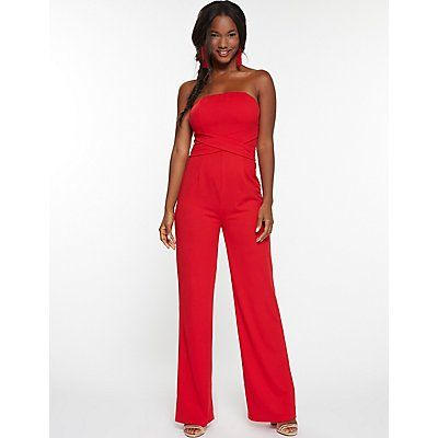 Strapless Tie Back Jumpsuit | Charlotte Russe