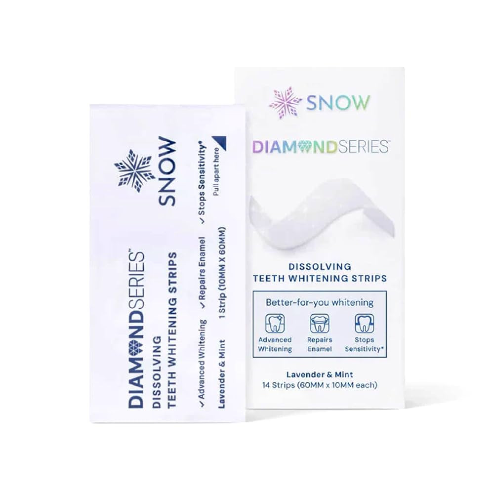 SNOW Diamond Dissolving Teeth Whitening Strips - Gentle & Enamel Safe White Strips for Teeth Whit... | Amazon (US)