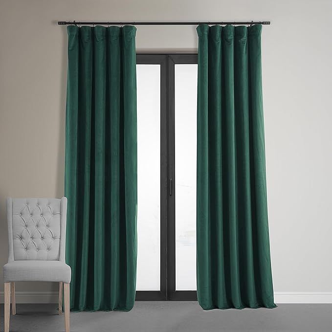 HPD Half Price Drapes Signature Velvet Thermal Blackout Curtains for Living Room 120 Inch Long 1 ... | Amazon (US)