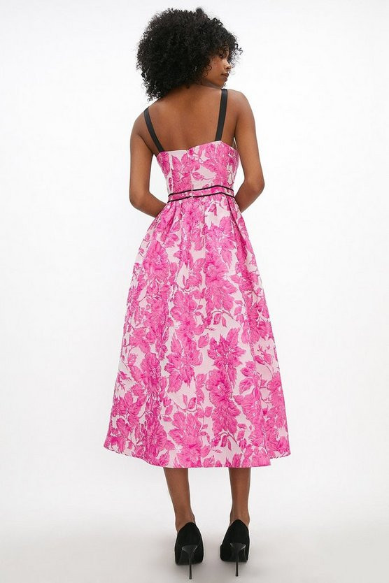 Jacquard Midi Dress With Tipped Detail | Coast (UK)