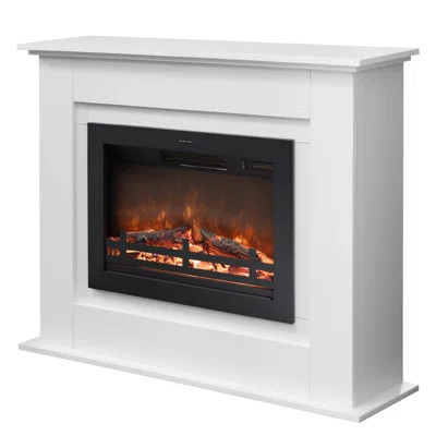 41" Mantel with Electric Fireplace,White | Wayfair North America