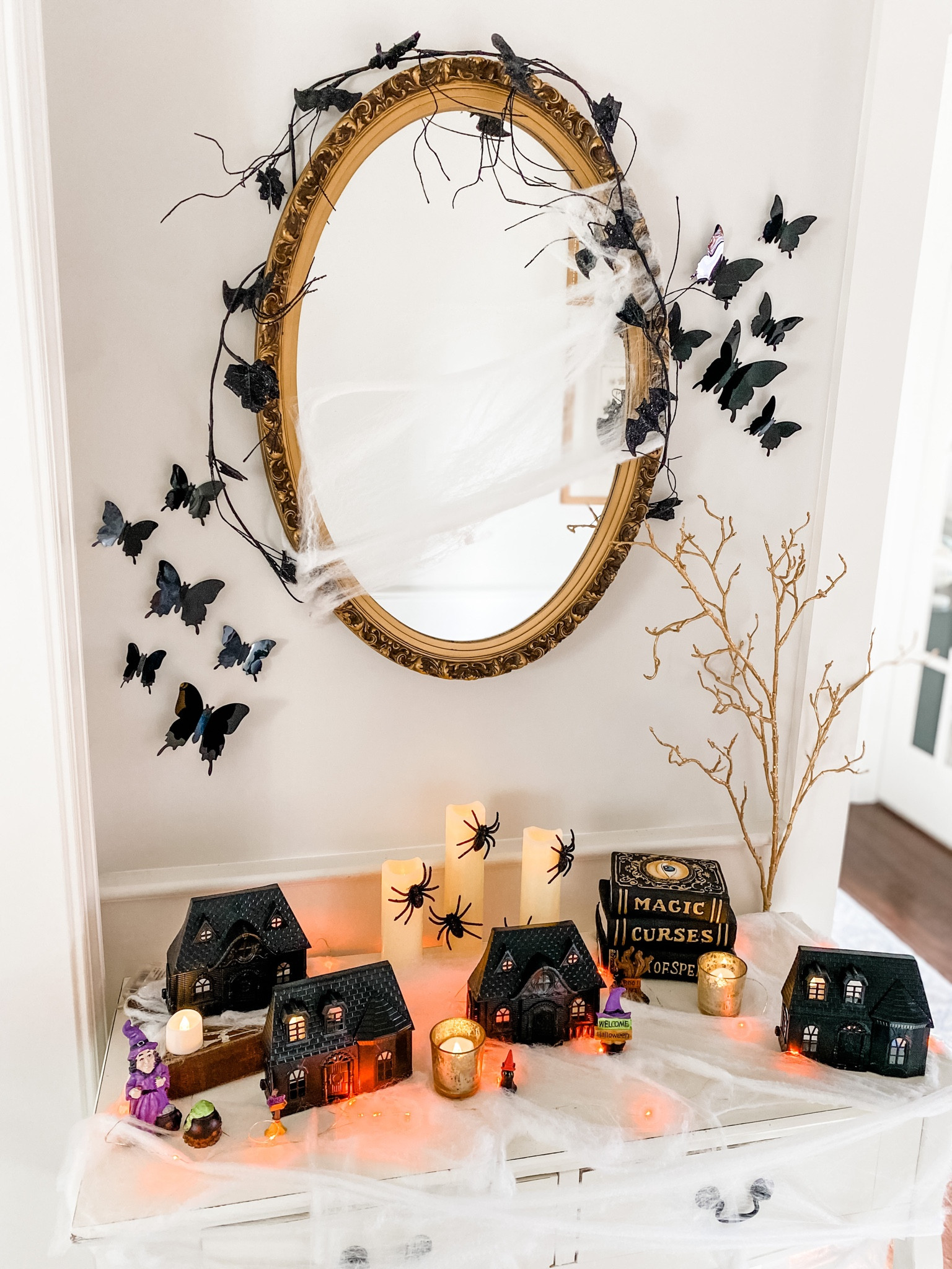 Haunted Halloween Village! Spiders, butterflies, bats, spider webs, candles, lights, haunted houses, branches, spell books, decor and more!

#LTKHalloween #LTKSeasonal #LTKhome