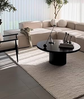 S & L Homes Wool Cotton Hand Woven Chunky Knit Popcorn Rug - Ivory Contemporary Area Rug for Livi... | Amazon (US)
