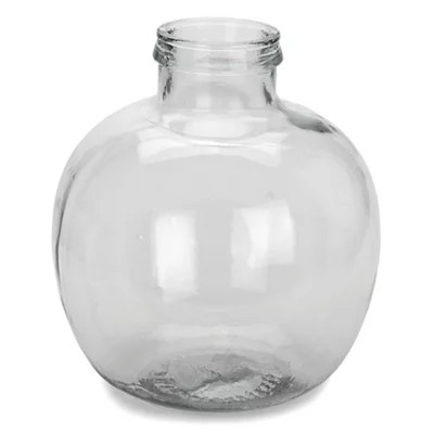 Round Clear Glass Bottle Vase, Clear, 13.78H x 12.6 | Kirkland's Home | Kirklands