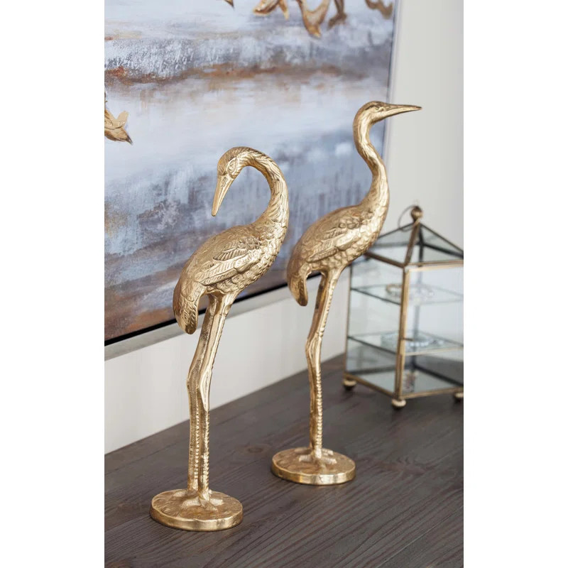 Simmonds Aluminum Flamingo 2 Piece Figurine Set | Wayfair North America
