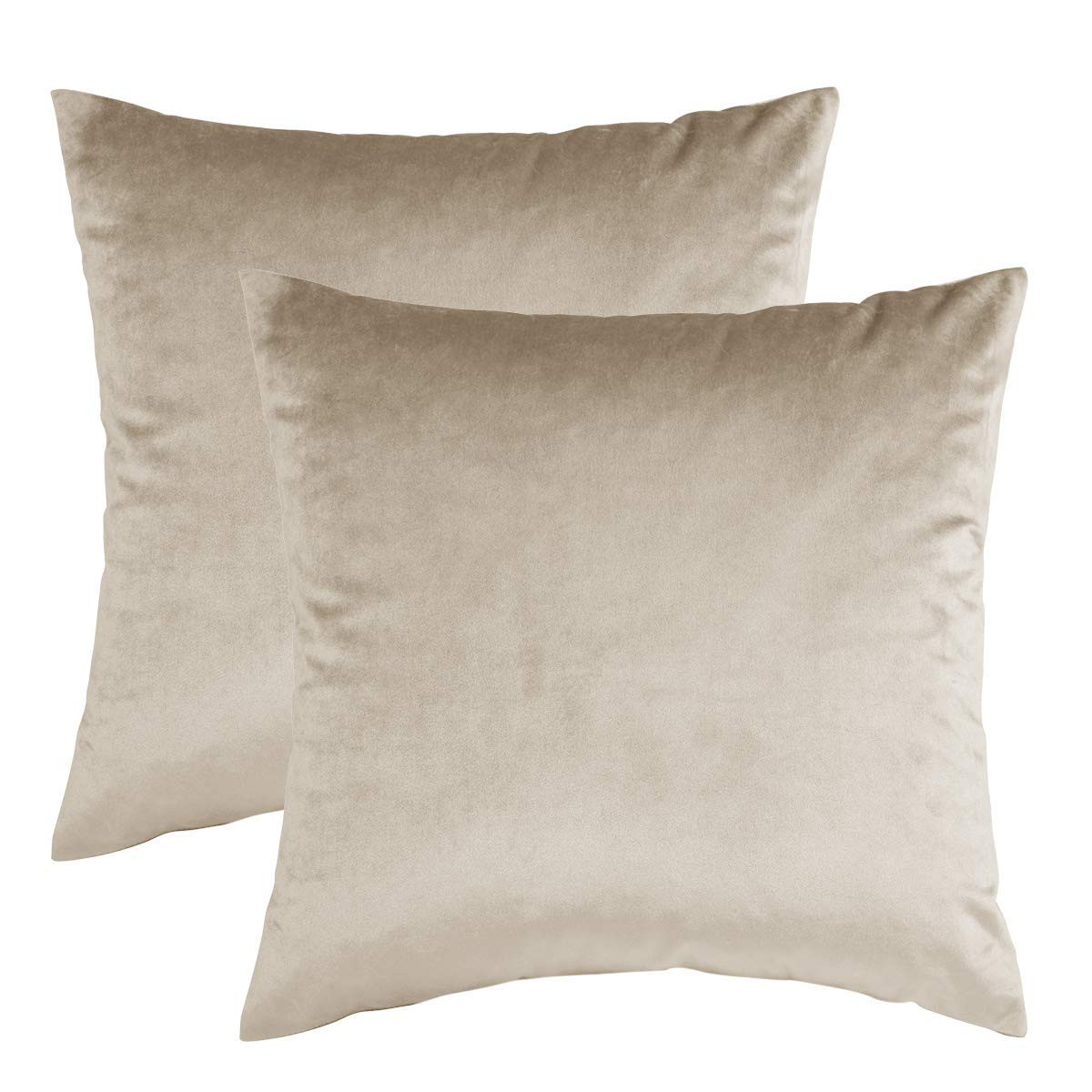 GIGIZAZA Decorative Couch Throw Pillow Cover,Sofa 20x20 Cream Throw Pillows,Square Farmhouse Velvet  | Amazon (US)