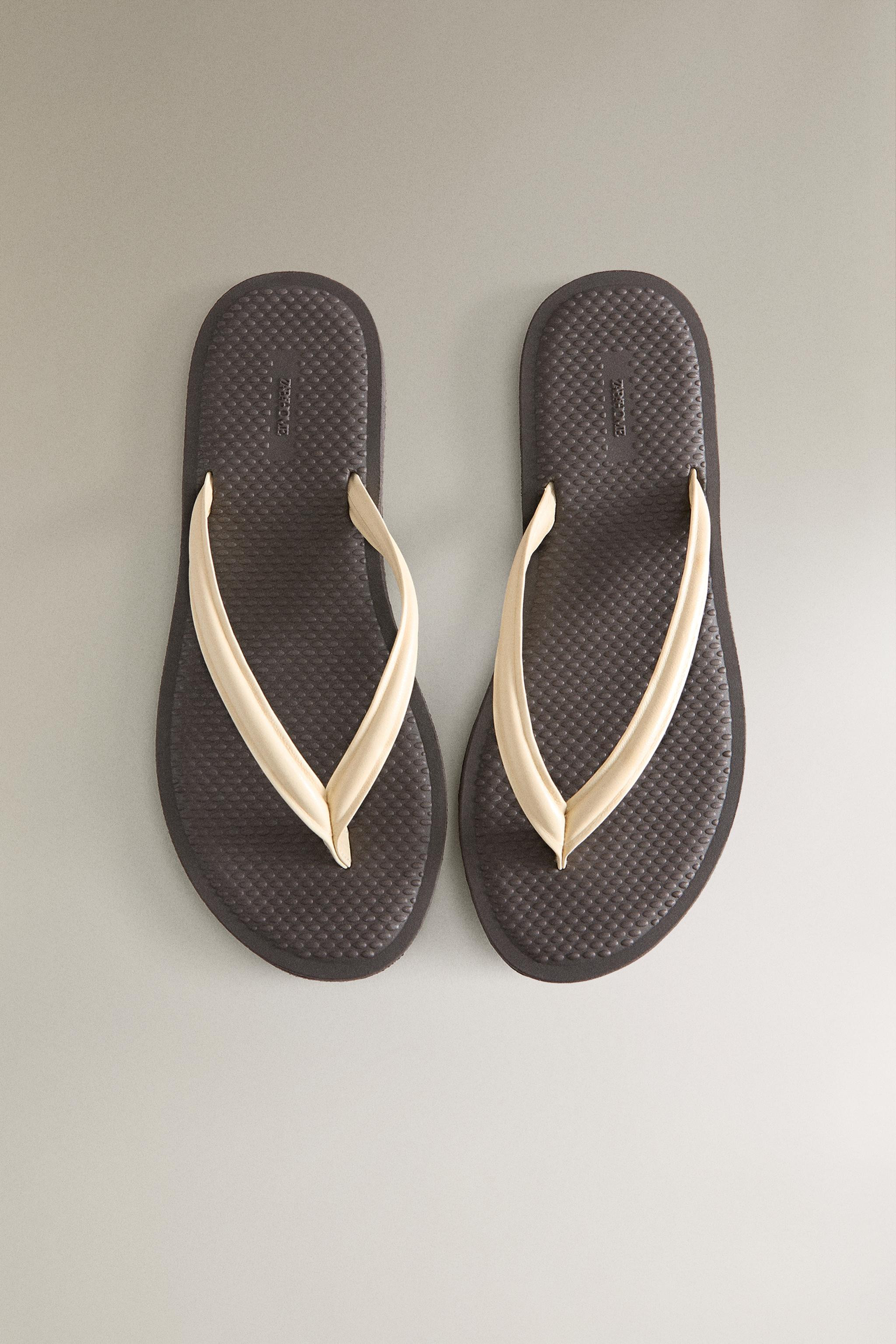 LEATHER STRAPPY SANDALS | Zara UK