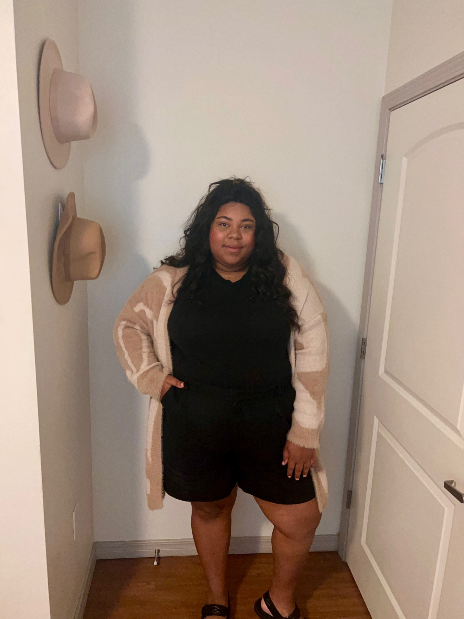 Curvy minimalist plus size summer outfit. All black monochrome outfit for summer. 
Plus size minimalist outfit ideas 

#LTKsalealert #LTKunder50 #LTKcurves