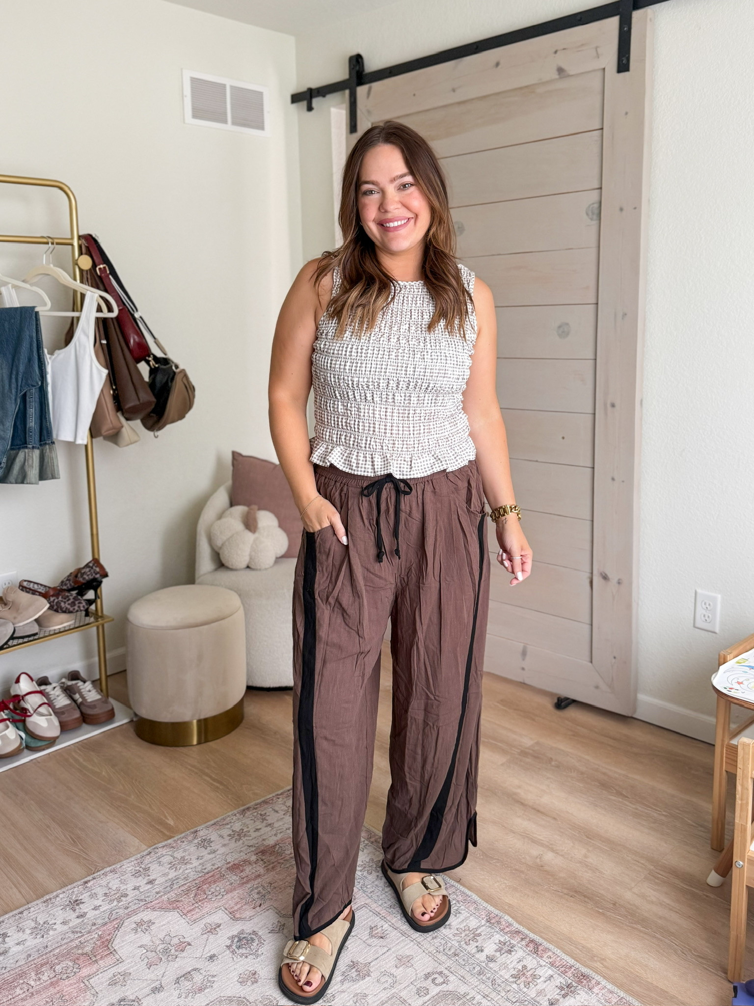 Pairing this ruffle cami with these wide leg pants is a match made in heaven! Comfortable and chic all day long. #fallfashion #amazonfinds
 

 #LTKootd #LTKSeasonal #LTKMidsize