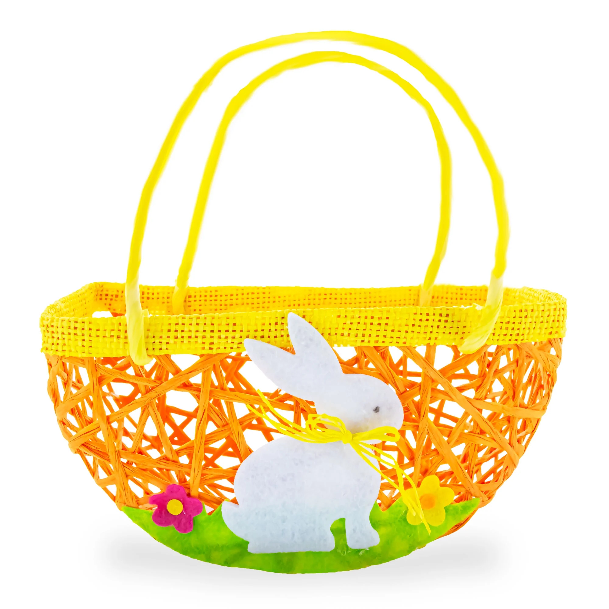 Set of 2 Easter Baskets with White Bunny and Flowers | Walmart (US)