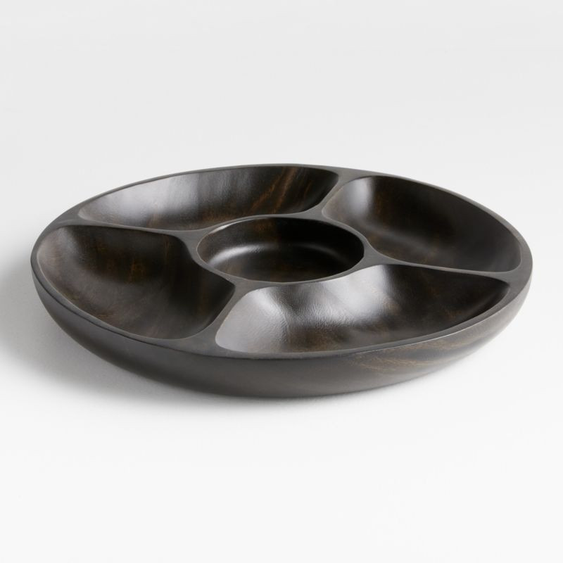 Tondo 5-Part Ebonized Server + Reviews | Crate & Barrel | Crate & Barrel