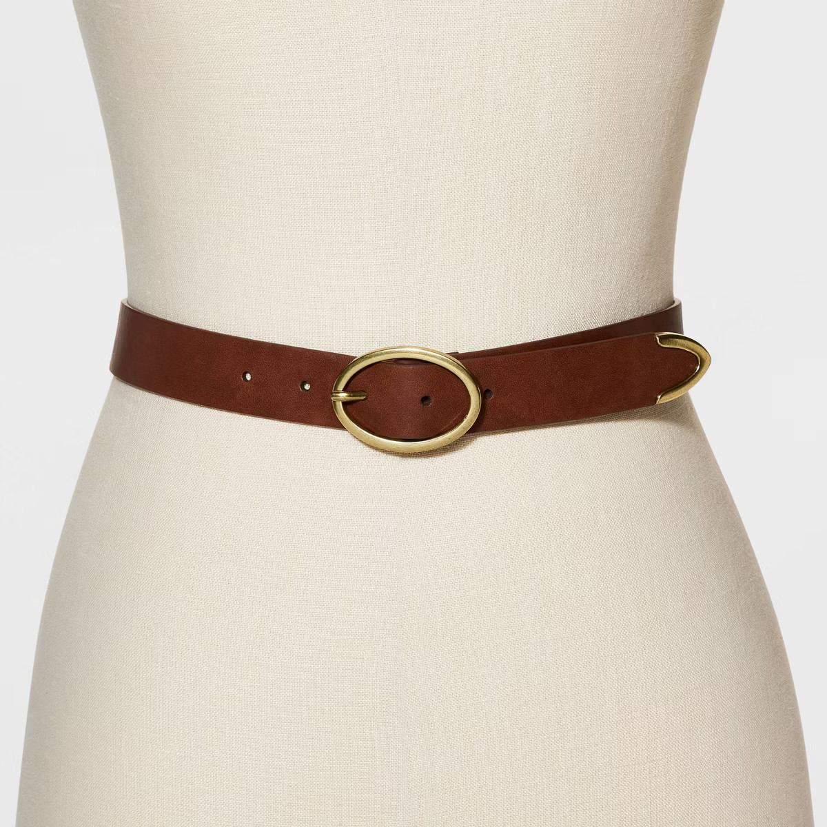 Women's Oval Center Bar Belt - Universal Thread™ Cognac | Target
