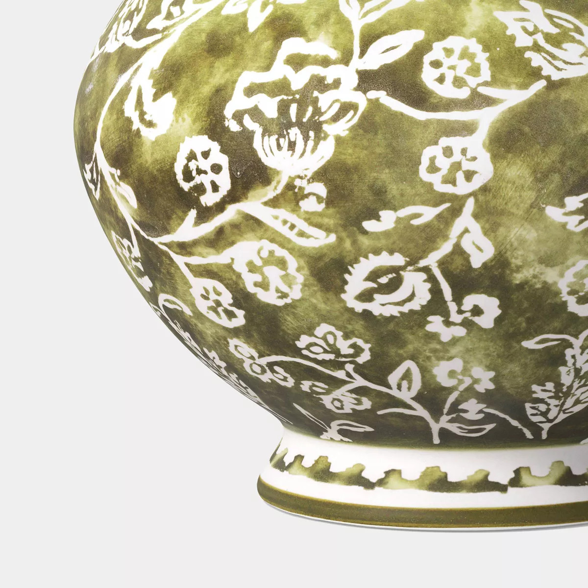 Short Floral Painted Ceramic Vase Green - Threshold™ | Target