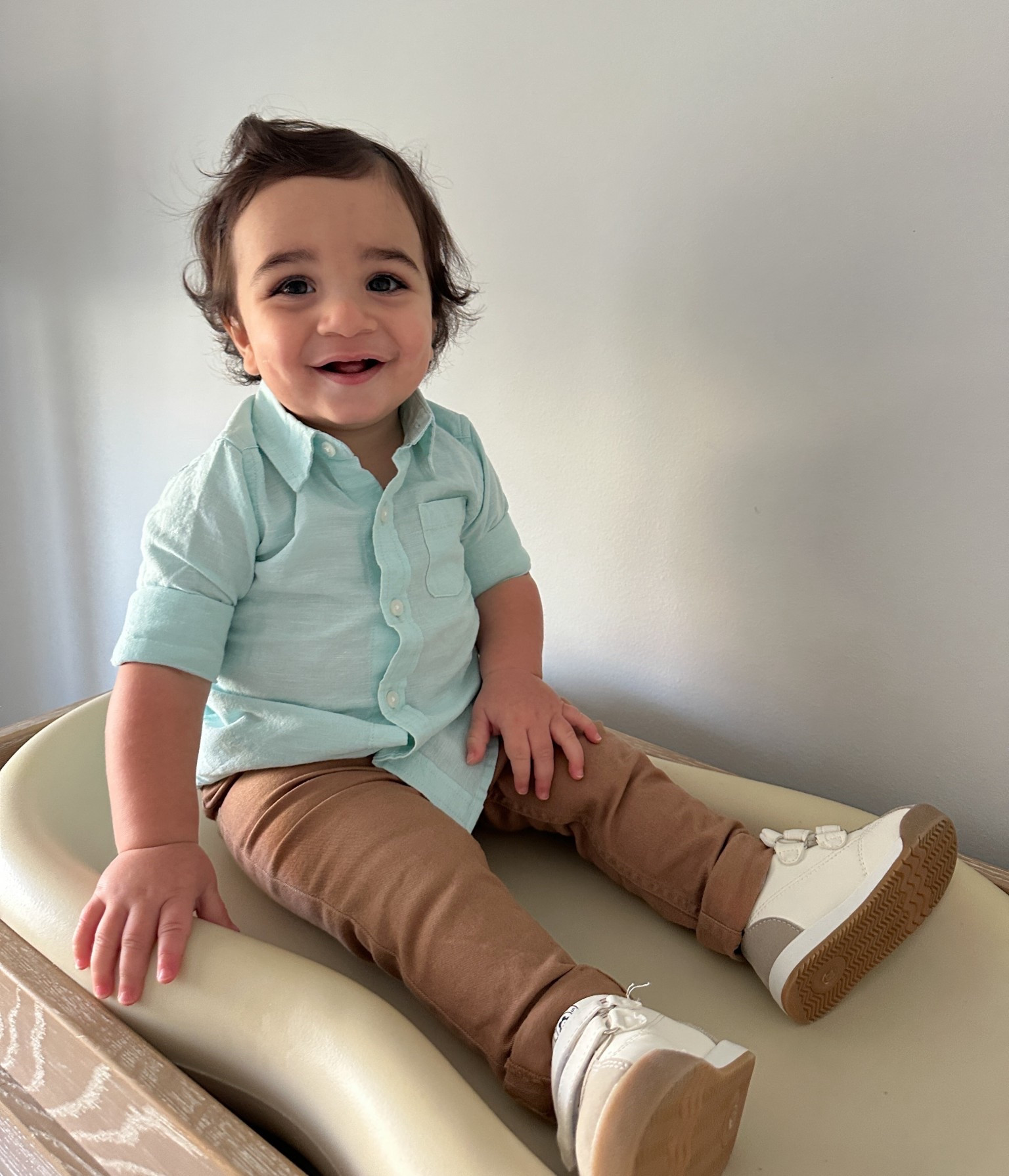 Mint linen button-up & caramel chinos!
Wearing Size 12-18 months in both.

#JanieAndJack #BabyStyle #ToddlerOutfit #OOTDbaby #LTKkids #LTKfamily #LTKfall #KidsFashion #MiniStyle #KidsWardrobe #LTKbaby #ToddlerFashion #KidsStyle #MomLife

#LTKSeasonal #LTKKids #LTKBaby