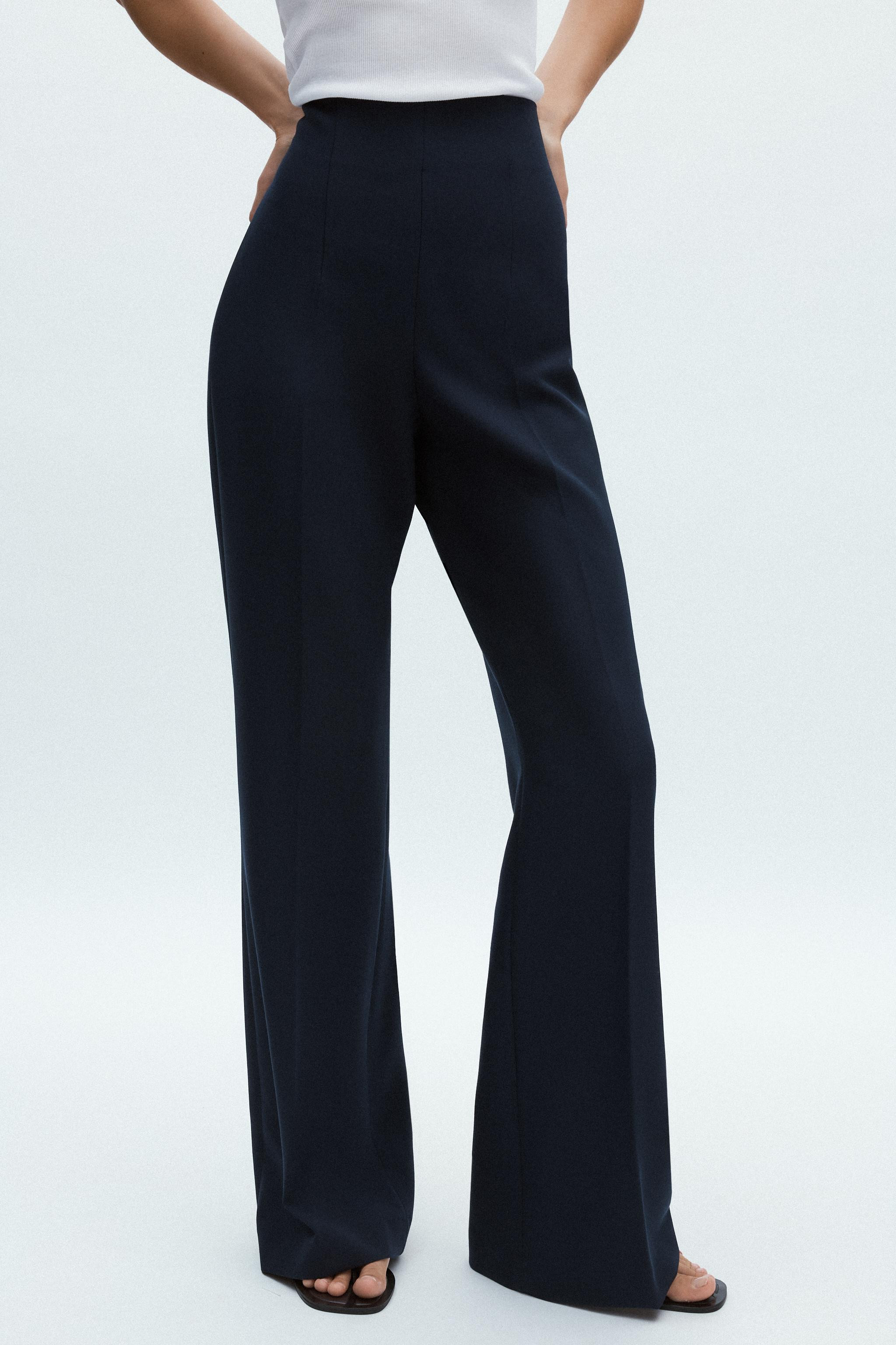 ZARA WOMAN COLLECTIONPantaloni a vita alta. Dettaglio di riga stirata. Chiusura posteriore con ce... | Zara IT