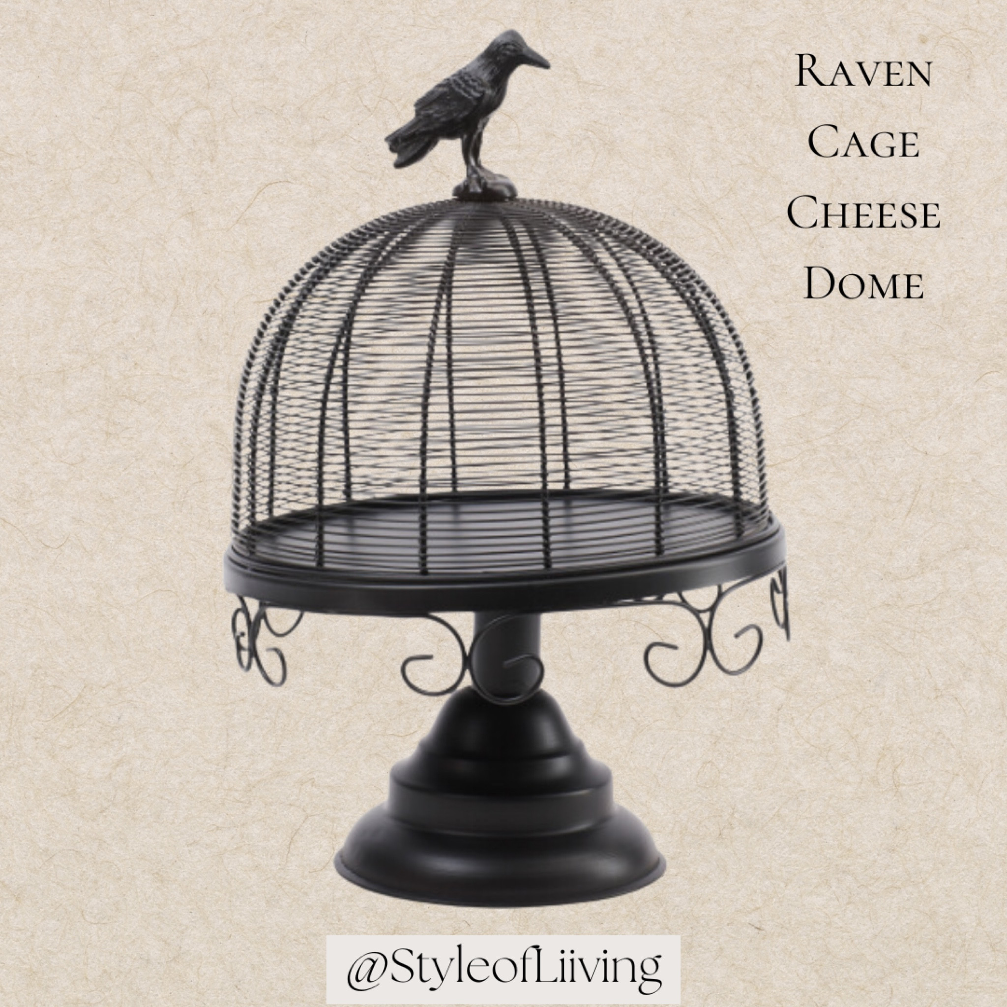 Raven cage cheese dome TJ Maxx Halloween serveware. Kitchen.

#LTKHalloween #LTKFindsUnder50 #LTKHome