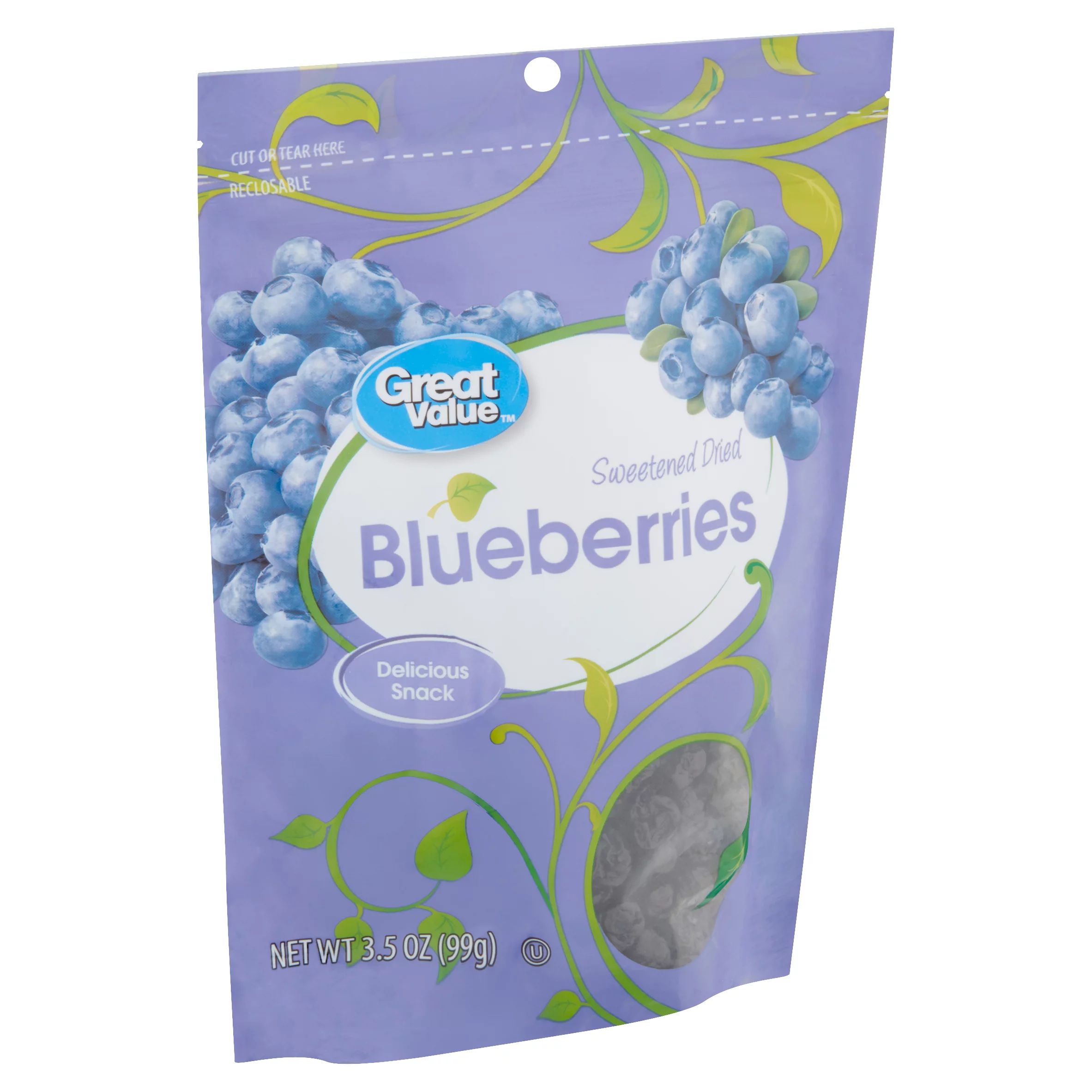 Great Value Dried Blueberries, Sweetened, 3.5 oz. - Walmart.com | Walmart (US)