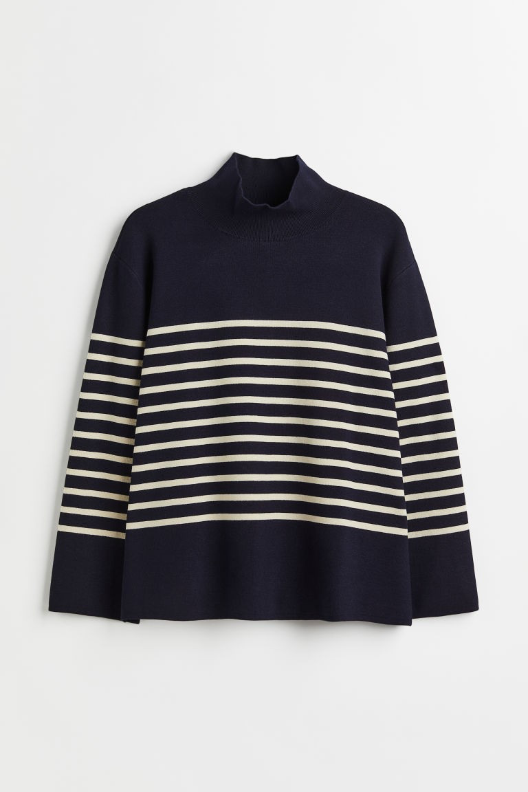 H & M - H & M+ High-collar Sweater - Blue | H&M (US + CA)