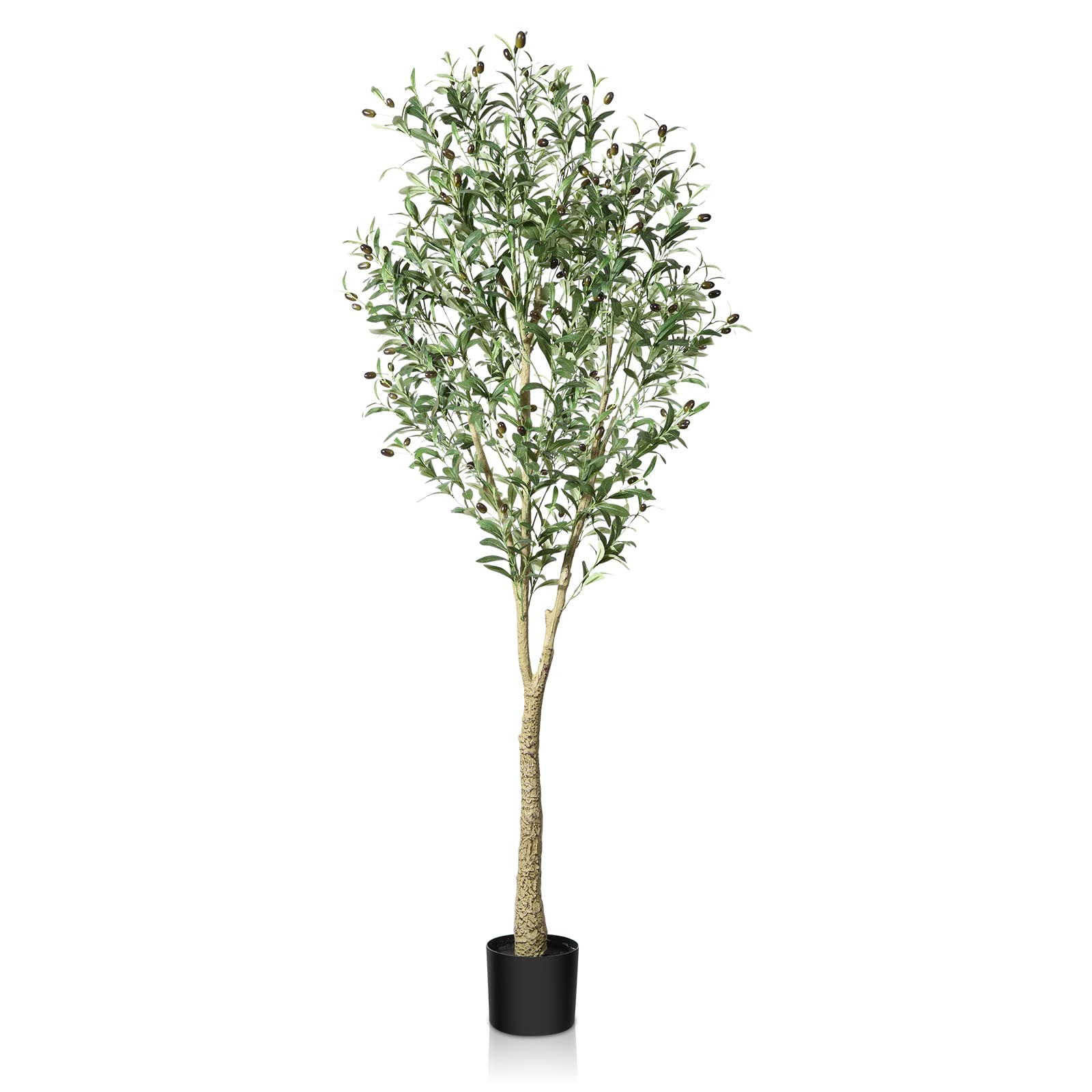 CROSOFMI Artificial Olive Tree, 5.2FT Fake Olive Plant in Pot, Tall Faux Plant,Potted Faux Topiary S | Amazon (US)