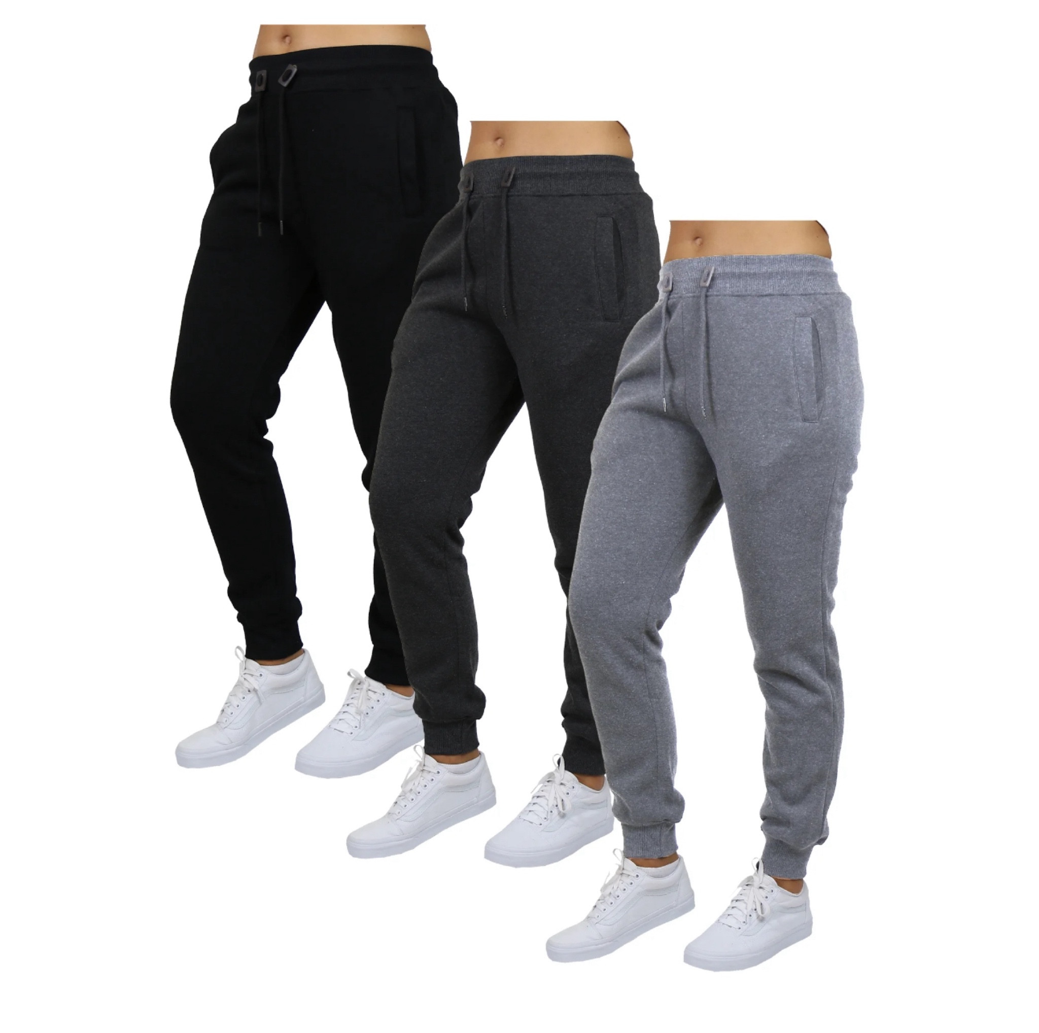3-Pack Women's Loose Fit Fleece Jogger Sweatpants 