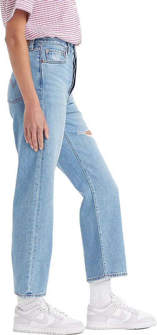 Ribcage Ripped High Waist Ankle Straight Leg JeansLEVI'S® | Nordstrom