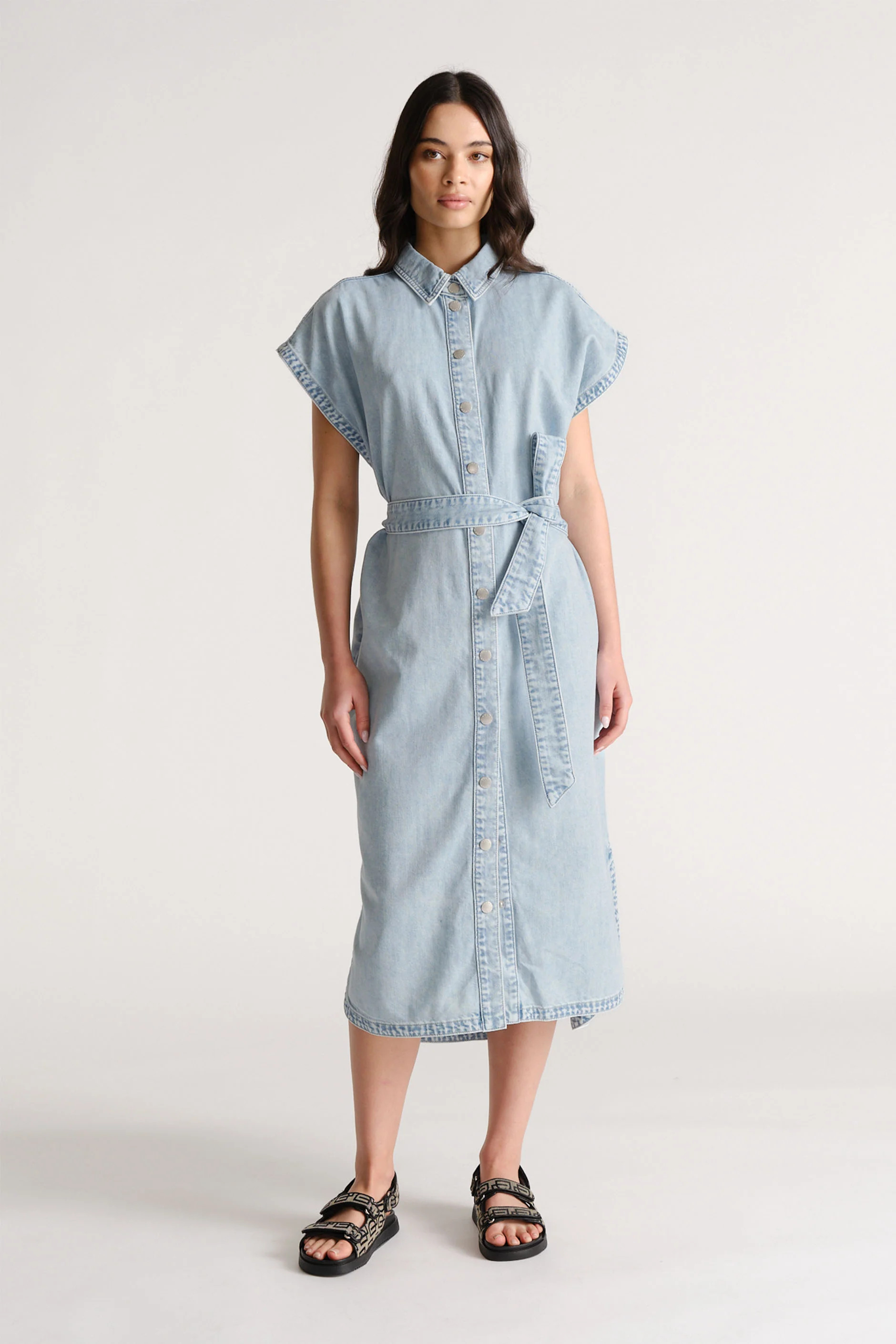 D-Luxe Denim Maxi Dress - Tasman Blue | DECJUBA