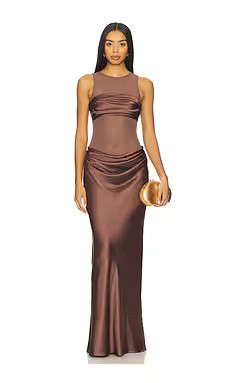 NBD Fiza Maxi Dress in Brown from Revolve.com | Revolve Clothing (Global)