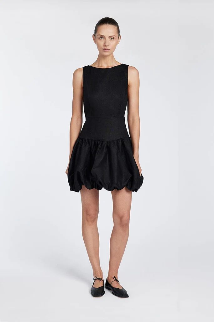 IRINA BLACK BUBBLE MINI DRESS | DISSH