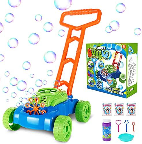Vimzone Bubble Lawn Mower, Automatic Bubble Maker Blower Machine with Bubble Solution, Fun Bubble... | Amazon (US)