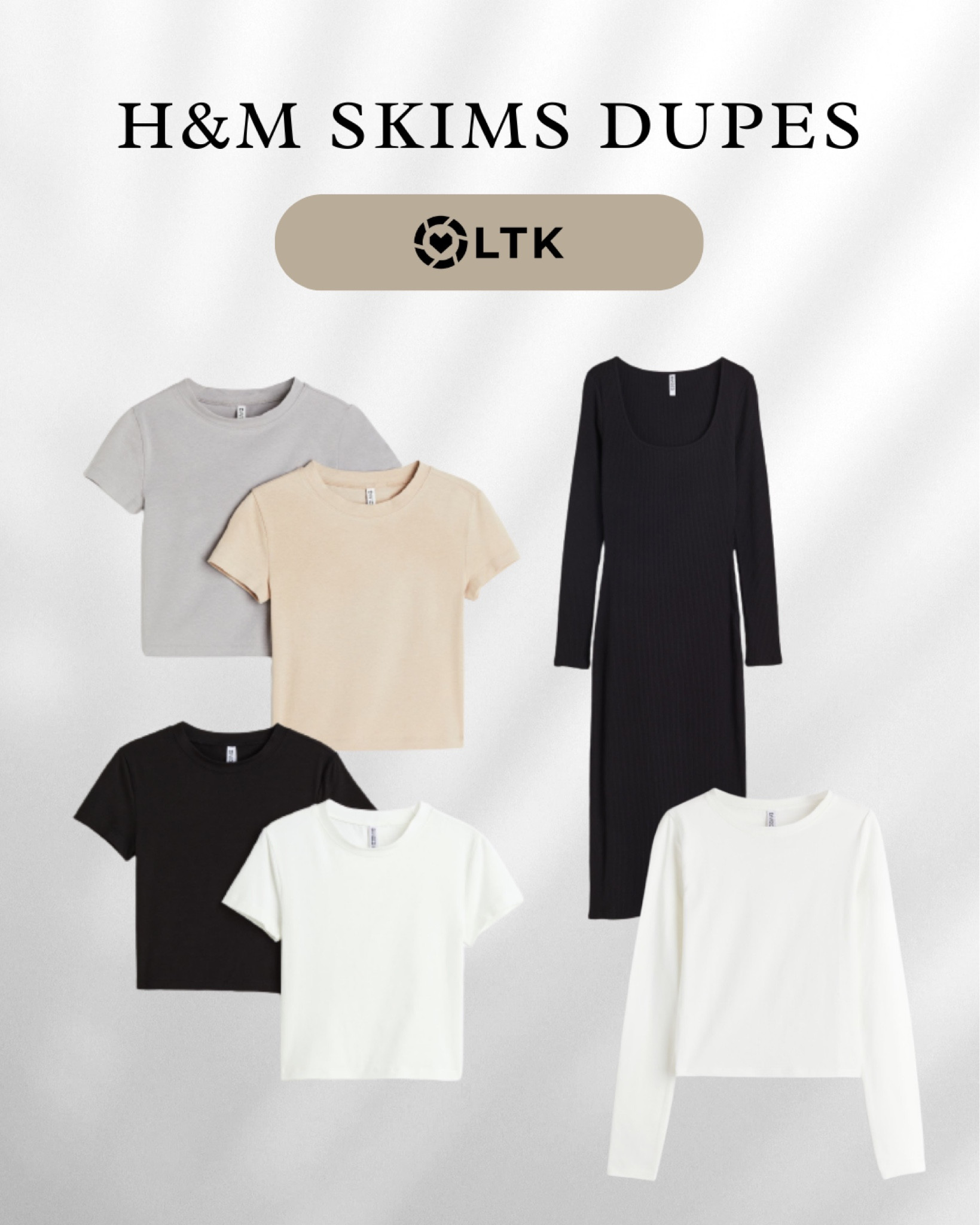 H&M basics skims dupe basic t shirts longsleeve top black bodycon dress

#LTKunder50 #LTKeurope #LTKstyletip