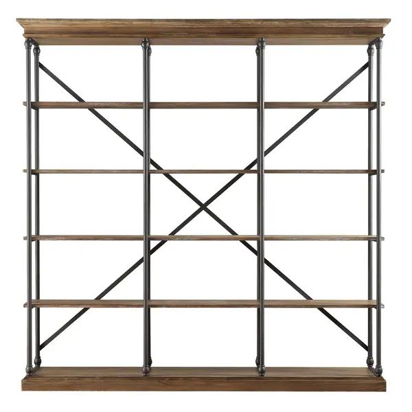 Barnstone Cornice Triple Shelving Bookcase by iNSPIRE Q Artisan - Large - Brown Finish | Bed Bath & Beyond