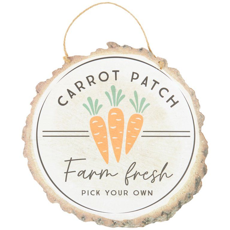 Way To Celebrate Easter Carrot Patch Wood Slice Art | Walmart (US)
