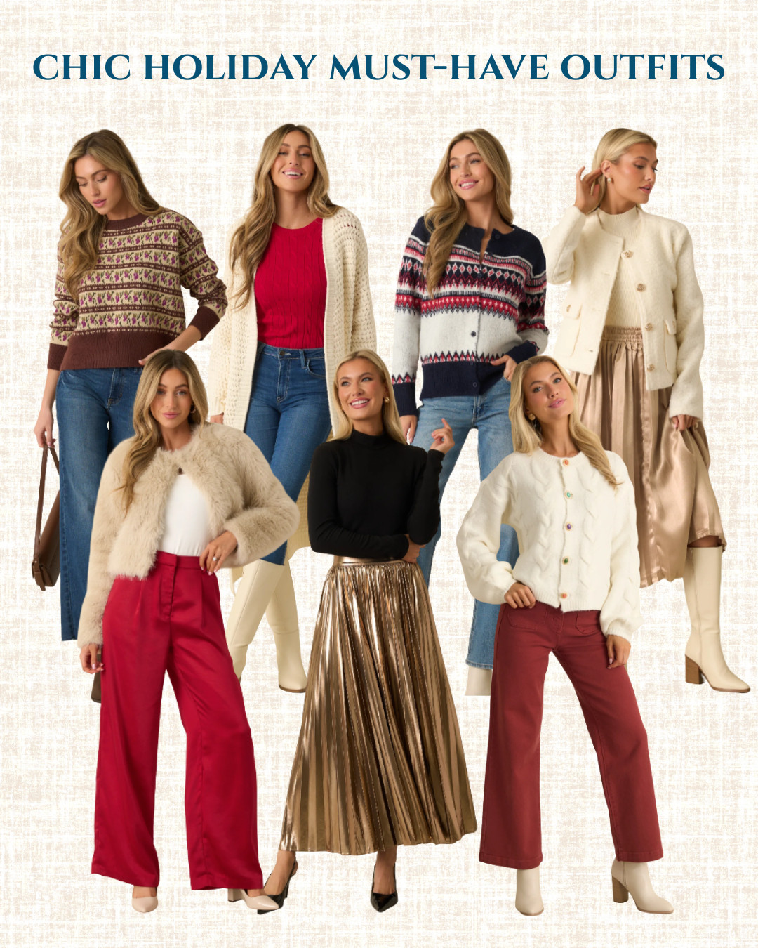 Holiday outfits are officially on my mind. ✨ I pulled together pieces that feel festive without trying too hard, so you can look put-together for every party, dinner, and cozy night out. Here are my favorite holiday outfit ideas you can mix, match, and wear all season long. 

 

#LTKHoliday #LTKootd #LTKSeasonal