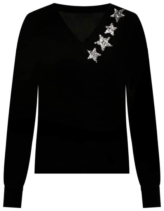 Petite Shimmer Star V-Neck Sweater | LOFT
