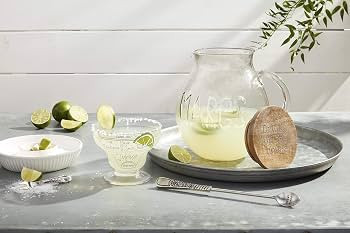 Mud Pie Glass Margarita Pitcher with Lid and Spoon Serving Set | Amazon (US)