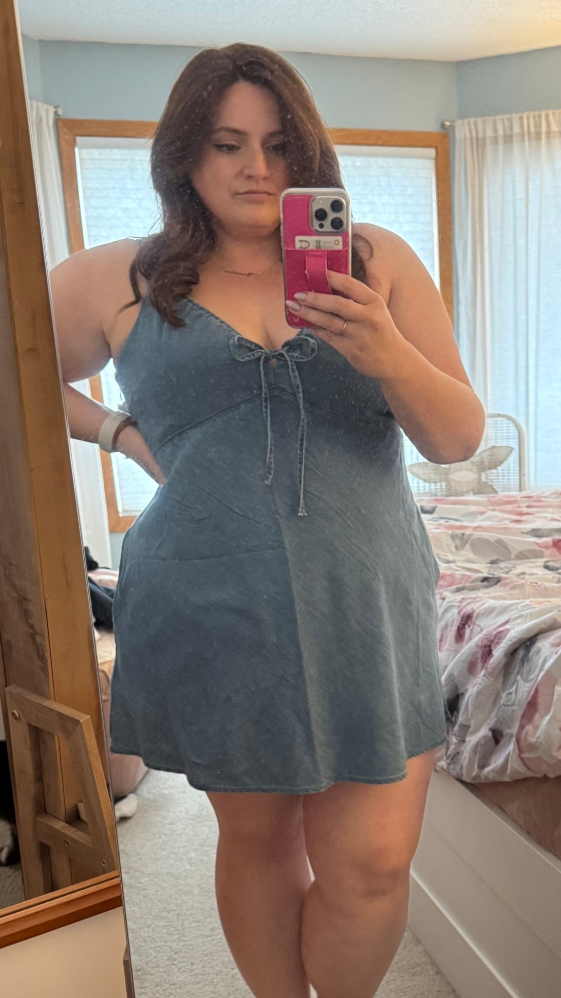 A moment for this cute denim dress 🫶🏼 Abercrombie is BACK and better than high school 

#LTKPlusSize #LTKootd #LTKMidsize