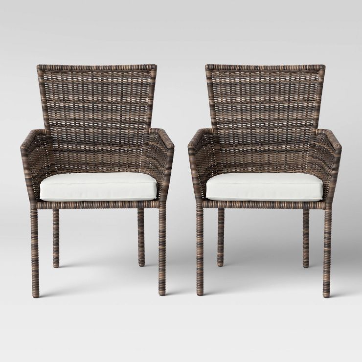 Monroe 2pk Patio Stack Dining Chairs Linen - Threshold™ | Target