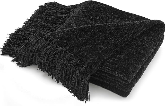 RECYCO Throw Blanket Soft Cozy Chenille Throw Blanket with Fringe Tassel for Couch Sofa Chair Bed... | Amazon (US)