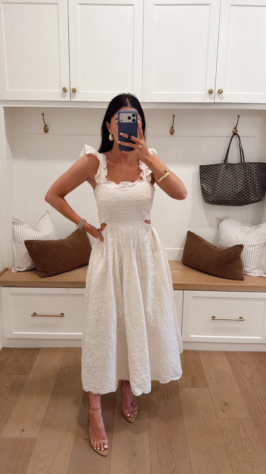 Been obsessed with this dress recently!🥰 So perfect for Summer 

summer outfits, summer dresses, maxi dress, cut out, scallop trim dress, aqua, katy roach, livingmybeststyle  

 #LTKootd #LTKSeasonal #LTKPetite