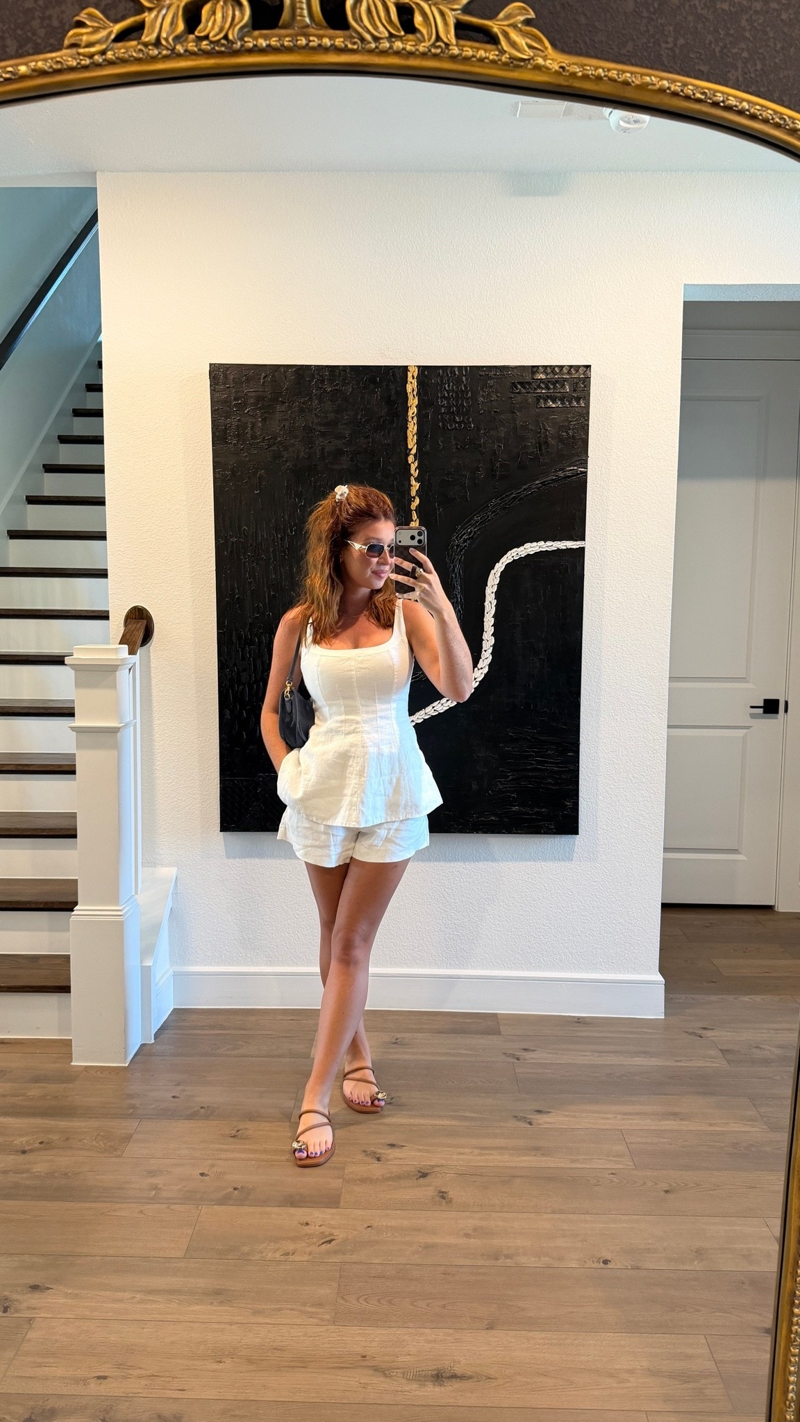 Off to a gluten free farmers market today & this is the outfit @abercrombie 

Size small top 100% linen top (on clearance)
Size 28 shorts but they run big & I needed a 27 (also clearance limited stock)

#LTKootd #LTKmomlife #LTKSaleAlert