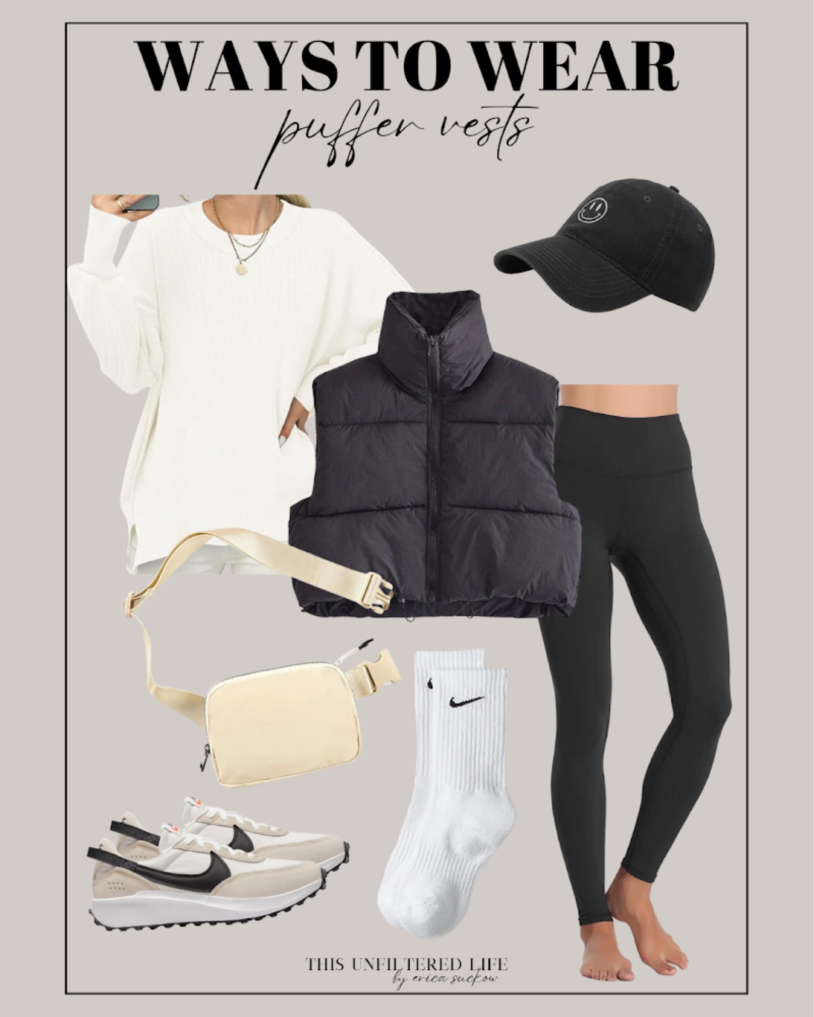 Puffer vest outfit - Ways to wear - Casual - Nike sneakers 

#PufferVest #NikeSneakers

#LTKstyletip #LTKunder50 #LTKSeasonal